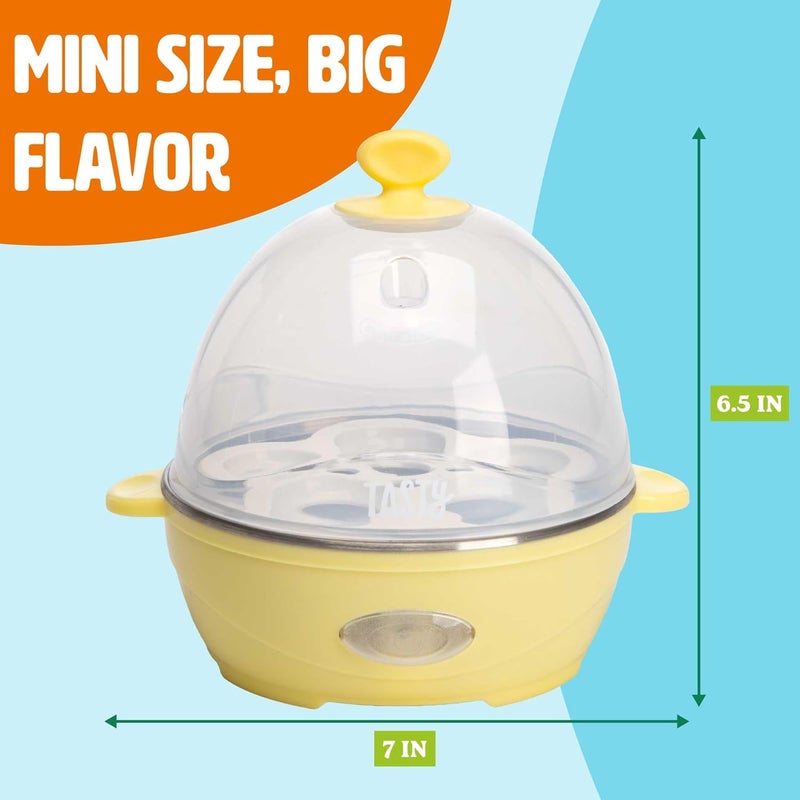 Tasty Mini Rapid Egg Cooker, 5-Egg Capacity for Perfect Hard Boiled Eggs or Omelets, Auto Shut Off, Yellow - Image 4